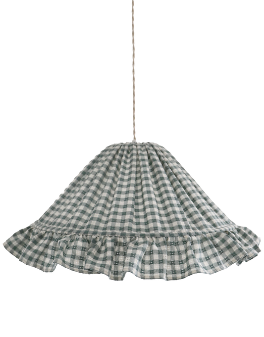 Suspension conique avec volant Emilia "petits carreaux vert"
