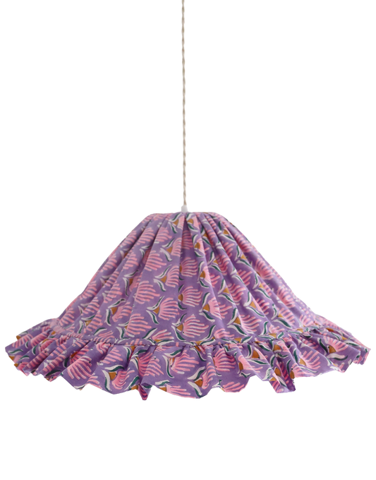 Suspension conique avec volant Emilia "purple shell flowers"